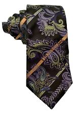 JASON & VOUGE Mens Necktie Handmade 100% Silk Paisley Tie 59 X3.25 Italy $49 Ret