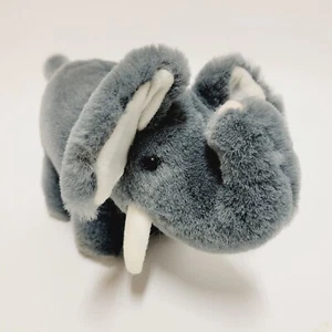 Elephant Plush Gray Realistic Small Stuffed Animal Toy Vtg K&M Intl 1992 7" - Picture 1 of 14