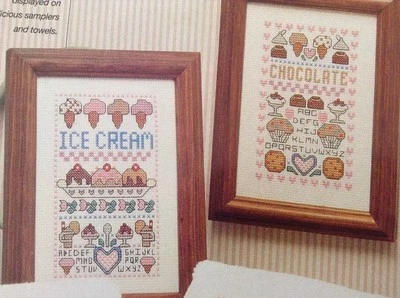 Sweet Treats padrão de revista ponto cruz contado, lote de Aida e fio dental, conjunto de 2 - Imagem 1 de 3