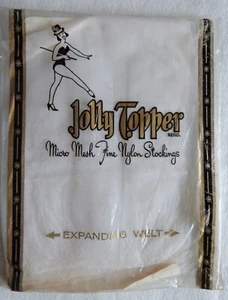 Jolly Topper Small Size Vintage Seamfree Micromesh RHT Stockings in White - Picture 1 of 2