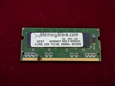 MICRON 64 MB LAPTOP RAM (MT4LSDT864HG-10EB1)  144 PIN DDR1, 100 MHz, PLC100, CL2 - Image 1 of 4