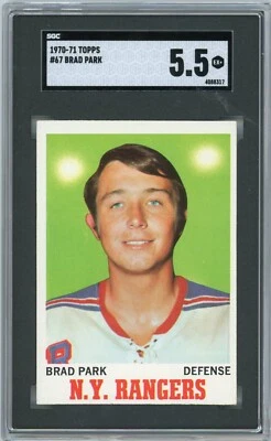 1970 - 71 年 Topps Brad Park 纽约流浪者队 #67 🚀⚾️ SGC 评级 5.5 — 第 1/2 张图片