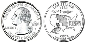 2002 P D LOUISIANA STATE QUARTER Choice Unc in Mint Cello (2 Coins) - Picture 1 of 2