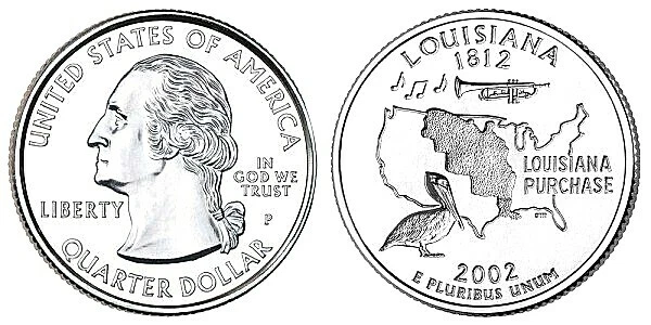 2002 P D LOUISIANA  STATE QUARTER Choice Unc  in Mint Cello  (2 Coins) - Image 1 of 2