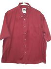 Lee Men's Xl Short Sleeve Button Up Rust Red 100% Cotton Shirt