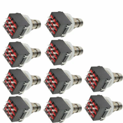10 stk Fußschalter Foot Switch Einbau Schalter 3PDT 9Pin Wahres Bypass schwarz - Bild 1 von 4