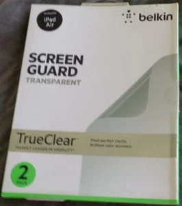 Belkin TrueClear Screen Guard Transparent - BRAND NEW - iPad Air - PACK OF 2 - Picture 1 of 3