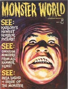 MONSTER WORLD 1965 No 5 Bela Lugosi Boris Karloff Hammer Films - Picture 1 of 2
