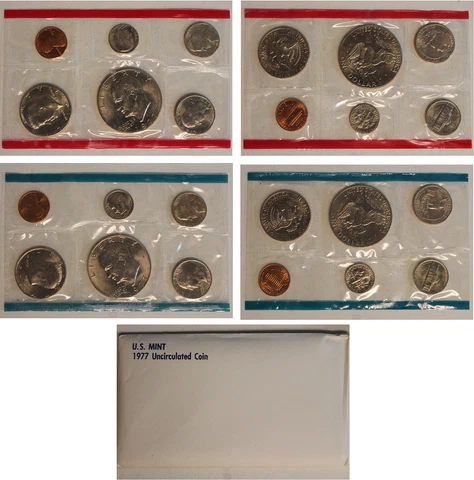 1977 US Mint Set (OGP) with  Eisenhower Dollar 12 coins Cover