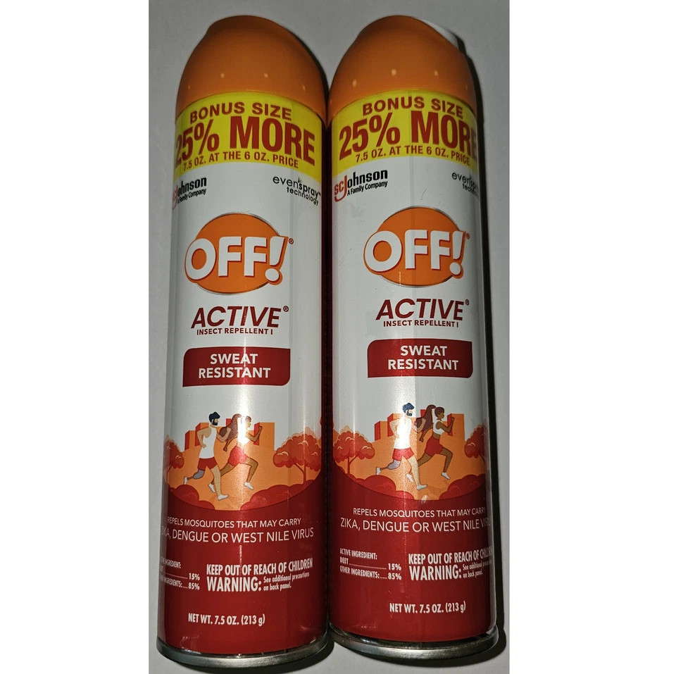 OFF! Active Sweat Resistant Insect Repellent 2 Pack 25% Bonus Size - Image 1 of 1