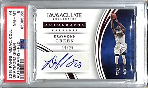 2015 Panini Immaculate Red DRAYMOND GREEN Signed Auto Card #4 PSA 8 Slabbed - Picture 1 of 3