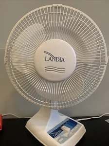 Vintage seltene Landia 12" oszillierende Lüfterblätter 3 Geschwindigkeiten Typ 12 Tisch Schreibtisch leise - Bild 1 von 8