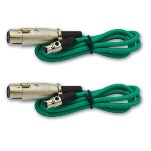 2,Mini XLR Female plug to Normal XLR 3-Pin Audio Microphone Shielded Cable Cord - Picture 1 of 14