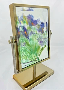 West Emory Two Sided Gold 6 X 8.25” Vanity Mirror - Picture 1 of 10