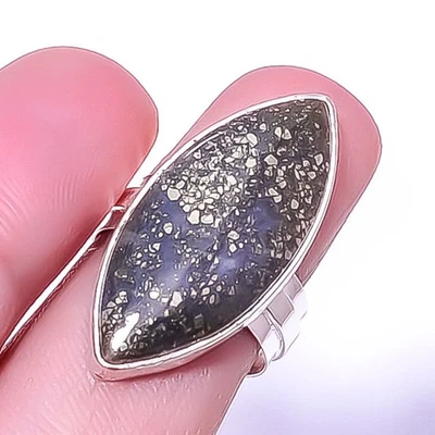 Anillo de joyería de plata de ley 925 Marcasita - Mina Callahan s.7 R6076-62 Foto 1 de 4