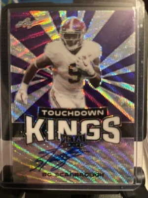 BO SCARBROUGH 2018 LEAF  TOUCHDOWN KINGS PURPLE Wave AUTO #05/15 Alabama - Image 1 of 2