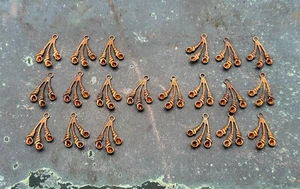 Lot of 20 Vintage Copper Brass Cherry Shape Rhinestone Setting Drops - Picture 1 of 8