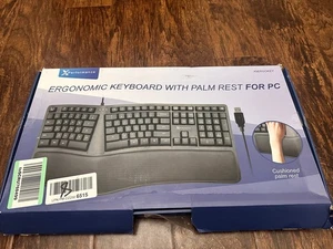 Ergonomic Keyboard With Wrist Rest - 110 Key Split Ergo Keyboard - Picture 1 of 5