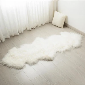 100% Genuine Sheepskin Area Rug Real Lightweight Fluffy Soft Mongolian Long W... - Picture 1 of 8
