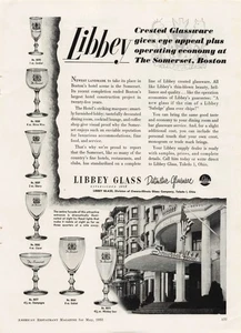 Pubblicità stampa vintage 1953 Libbey vetro distintivo vetro crestato Boston - Foto 1 di 1