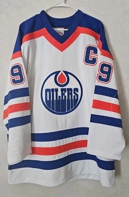 Camiseta deportiva de hockey Mitchell & Ness blanca Edmonton Oilers 86-87 Gretzky para hombre 48 XL Foto 1 de 4