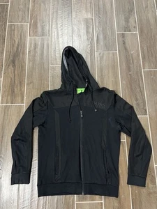Hugo Boss Activewear Black Zip Up Jacket Size Mediumm Green Label - Imagen 1 de 7