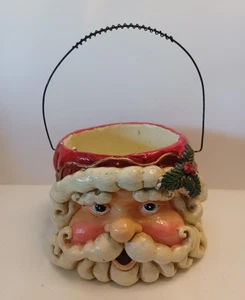 Heavy Mache' Santa Face Eimer mit Griff - Bild 1 von 7