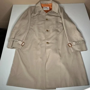 Vintage Aquascutum Trench Coat 44R Beige Tan Regency Gabardine Made in Canada - Picture 1 of 15