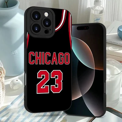 Air Jordan iPhone 14/15 Pro Max Case Cover - Red/Black TPU, MJ 23 Design - Image 1 of 4