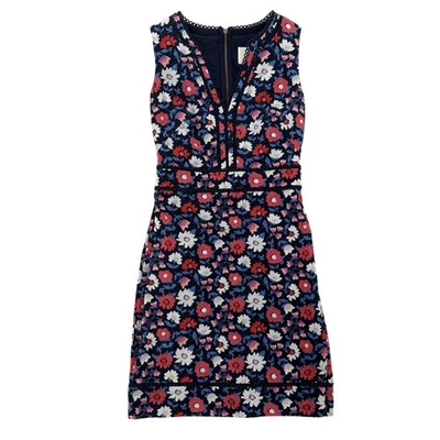 Kate Spade Dress Womens 0 Floral Jacquard Sleeveless Zip V-Neck Cocktail Party - Imagem 1 de 4