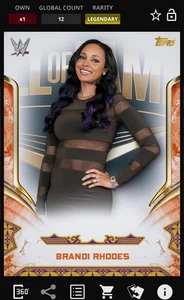 WWE Topps Slam DIGITAL Reverence Brandi Rhodes Legendary Orange 25 CC DIGITAL - Picture 1 of 1