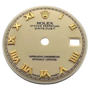 Genuine Rolex Oyster Perpetual Datejust 26mm Roman Dial Ivory & Gold 69173 - Picture 1 of 4