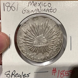 México Guanajuato 8 Reales 1861 Km# 377.8 XF+ - Imagen 1 de 7