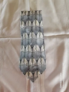 Vintage Mens KETCH Silver and Black Tie Abstract - Picture 1 of 4
