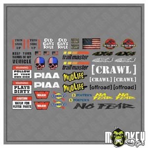 Mehrteiliges RC Crawler Offroad & Drifter Aufkleber Set 1:10 Sticker Modellbau - Picture 1 of 3