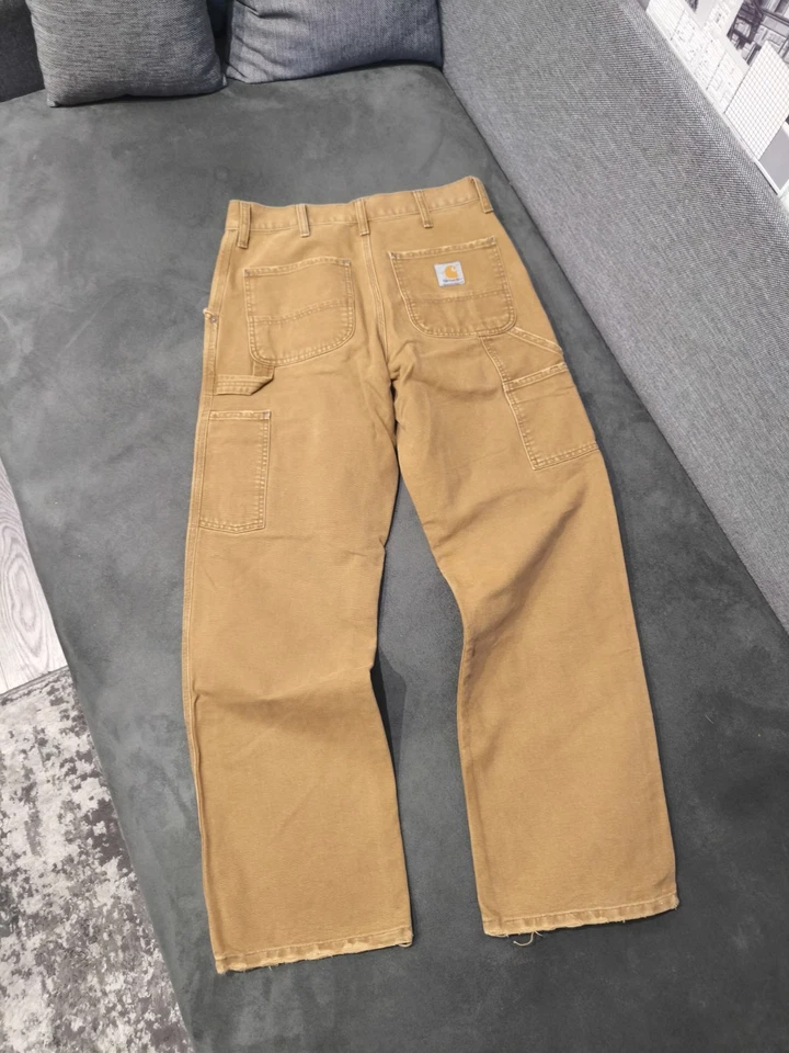  (28x32) Vintage Carhartt Single Knee Carpenter Pant Beige Work Pants   - Image 1 of 4