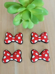 4 Stück Minnie Mouse Tupfenschleife flache Rücken Cobochon 22x32 mm - Bild 1 von 2