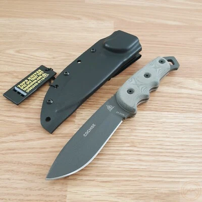 TOPS Cochise Ranger Fixed Knife 4.5" 1095 High Carbon Steel Full Blade Micarta - Image 1 of 4