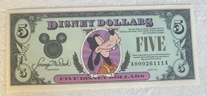 Goofy Block A-A 1991 $5 Disneyland CU - Imagen 1 de 2