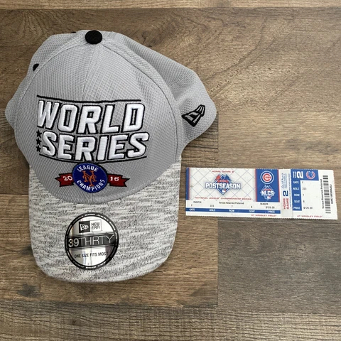 MLB 2015 WORLD SERIES NY METS vs CUBS BASEBALL CAP TICKET 2016 LANYARD + PIN LOT Cover
