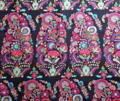 KAFFE FASSETT PAISLEY BLACK   17" X wof   GP27   original  issue - Image 1 of 2
