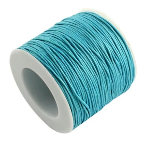 10m Waxed Cotton Thread Cords, Light Sky Blue, cord beading string 1mm findings - Picture 1 of 2