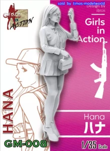 ZLPLA Genuine 1/35 Resin Figure Hana Girls in Action Assembly Model Kit GM-008 - Picture 1 of 8