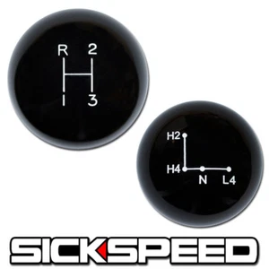 BLACK OL' SKOOL SHIFT KNOB/TRANSFER CASE SET FOR MANUAL FJ 40/45/55 GEAR SHIFTER - Picture 1 of 1