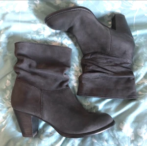 Steve Madden dark grey Nubuck leather, mid heel ankle boots. Size UK 7 / Eur. 40 - Picture 1 of 8