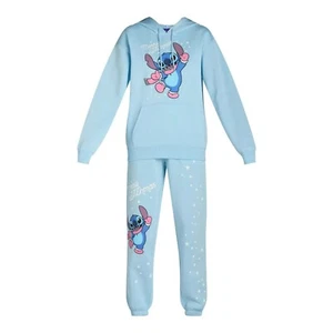 Disney Lilo And Stitch Womens Christmas Hoodie And Joggers Set XL 16-18 Blue - Picture 1 of 9