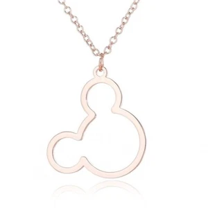 Collana Disney ciondolo Disney Land stile Topolino oro rosa ROSA NUOVA! - Foto 1 di 4
