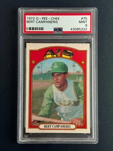 1972 O-Pee-Chee #75 BERT CAMPANERIS Oakland A's PSA 9 Mint RARE 💥Pop 3!💥 - Picture 1 of 3