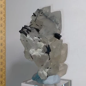 Turmalina Negra Schorl en Cuarzo Cristal Racimo Mineral Espécimen 0.54kg - Imagen 1 de 11