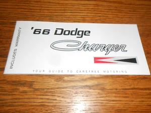 1966 DODGE CHARGER OPERATOR'S MANUAL / '66 CHARGER OWNER'S MANUAL - Picture 1 of 1